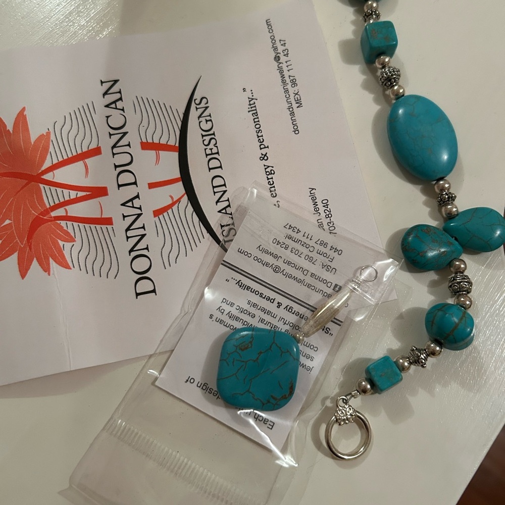 Turquoise Necklace with Silver Accents